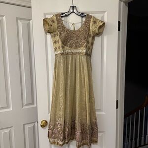 Indian Pink/Gold Anarkali Dress